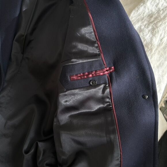 J.Crew Navy Deep Blue Wool Boyfriend Melton Wool Coat - Picture 12 of 14